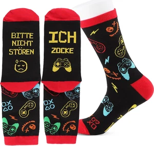 Lustige Gaming Socken BITTE NICHT ÖREN Ich ZOCKE Witzige Geschenke - Bild 1 von 6