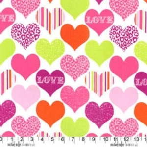 Michael Miller Sorbet gemustert Herzen Liebe Baumwollstoff von 1/2 Yard - Bild 1 von 2