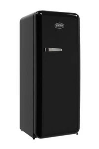 Retro Kühlschrank Havanna, 50er Jahre Look, Weinregal, Gemüsefach, black, RC330 - Bild 1 von 7