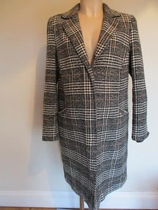 GEORGE MATERNITY BLACK & WHITE CHECK TWILL MAC JACKET COAT SIZE 14 - Picture 1 of 3
