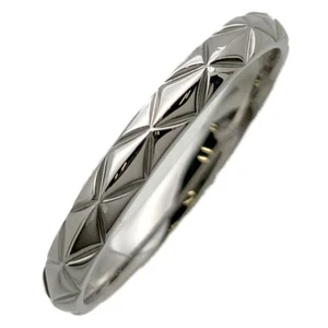 CHANEL Matelasse Small Band Ring size US8 EU57 Platinum PT950 Auth #0267 - Picture 1 of 7