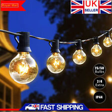 25/50 FT G40 String Festoon Garden Fairy Lights Mains Clear Bulb Weatherproof UK