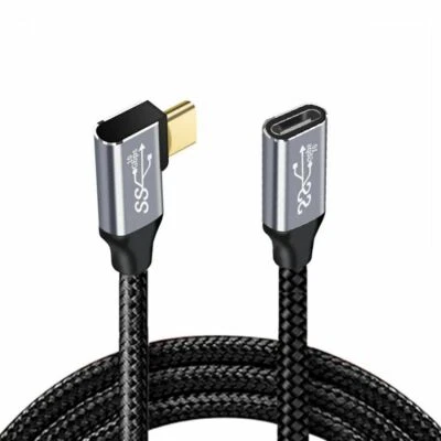 CABLECY Male Left & Right Angled USB-C USB 3.1 Type C  to Female Extension Cable - Image 1 of 4