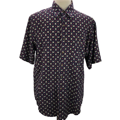 Lawton Harbor L Multicolor Geometric Button-Up Short Sleeve Casual Men's Shirt - Image 1 of 4