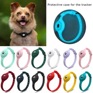 Funda para collar con banda de silicona AirTag GPS ajuste anti-perdida gato perro mascota - Imagen 1 de 25