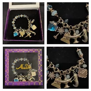 Disney ALADDIN The Musical Broadway Charm Bracelet Blue Lamp Palm Tree New Box - Picture 1 of 24