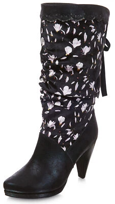 Ruby Shoo ATHENA Vintage FLORAL Blumen Retro SLOUCH BOOT Stiefel Rockabilly - Bild 1 von 2