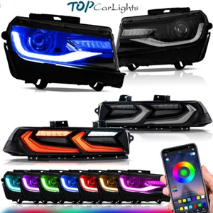 Faros LED VLAND RGB estilo + luces traseras para Chevrolet Chevy Camaro 2014-15 - Imagen 1 de 22