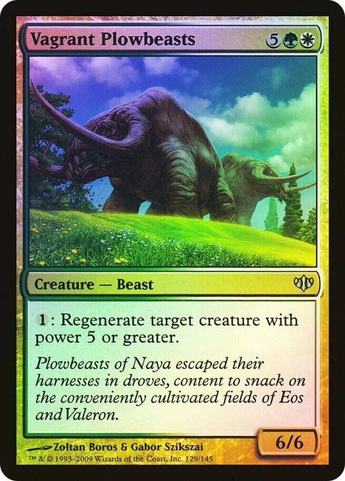 Magic the Gathering VAGRANT PLOWBEASTS #129/145 Foil Conflux Playset of 4 NM - Image 1 of 1