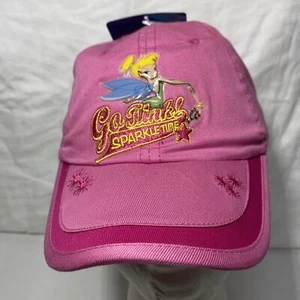 Disney Tinker Bell Baseball Cap Girls Size 4-6 Adjustable Pink 100% Cotton - Picture 1 of 5