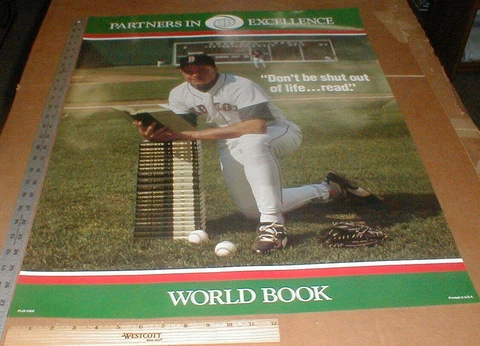 Roger Clemens Boston Red Sox Pitcher promotional Poster 28"x22" VTG Baseball Cover