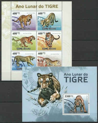 BC775 2010 GUINEA-BISSAU FAUNA ANIMALS WILD CATS YEAR OF THE TIGER 1KB ...