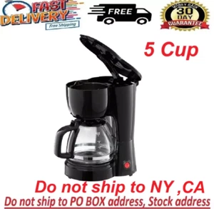 5 Cup Auto keep Warm Function Coffee Maker With Removable Filter Basket, Black - Picture 1 of 8
