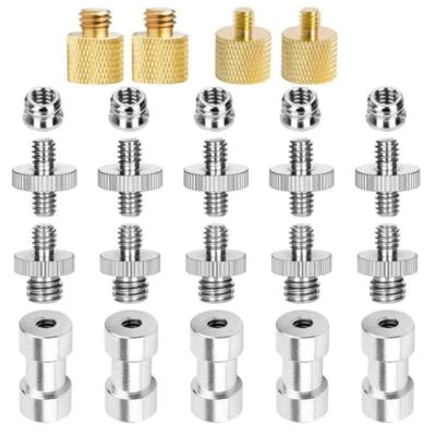 22PCS 1/4" 3/8" Camera Tripod Converter Threaded Screws Mount Metal Adapter Set  - Image 1 of 4