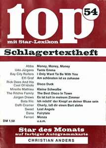 Top Schlagertextheft Nr. 54 mit Starbild - Postkarte Christian Anders 80er J. - Bild 1 von 3