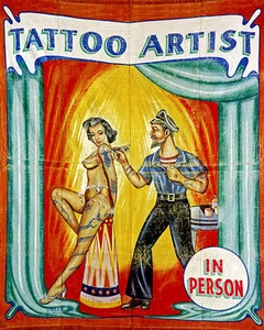 1945 Carnival Banner - Tattoo Artist In Person - Poster - Picture 1 of 1