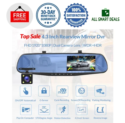 Espejo Retrovisor Con Camara De Reversa Retroceso Para Coche Carro Auto - Image 1 of 4