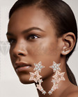 New Minimalist Rose Gold Stars Shape Ear Climber Stud Fashion Drop Gift Earrings