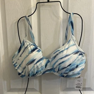 Top bikini con spalline Shade & Shore nuovo con etichette imbottiture rimovibili 38DD blu - Foto 1 di 19