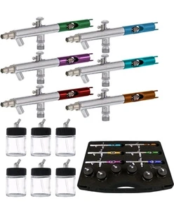 Master Performance S66-PRO Dual-Action Siphon Feed Airbrush Kit, 6er Set - Bild 1 von 5