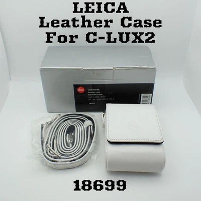 [Good / Used] Leica C-LUX 2 Leather Case 18699 White w/ Strap & Box From JAPAN - Image 1 of 4
