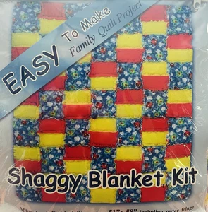 Shaggy Blanket Quilt Kit Patchwork Precut Fleece Fringe 51" x 58" Sewing DIY New - Picture 1 of 9