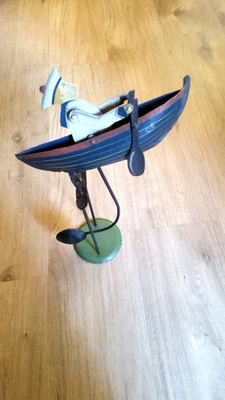 SCHAUKEL-/BALANCEFIGUR rudernder SEEMANN METALL Höhe ca.44cm - Bild 1 von 4