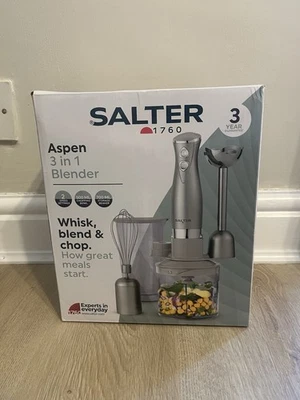 Salter Aspen 3-In-1 Blender Whisk & Chop Food Processor 2 Settings Bowl/Beaker - Image 1 of 3