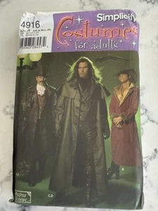 Simplicity #4916 Pattern, Size A (XS-XL), Van Helsing, Jack the Ripper UNCUT - Picture 1 of 2