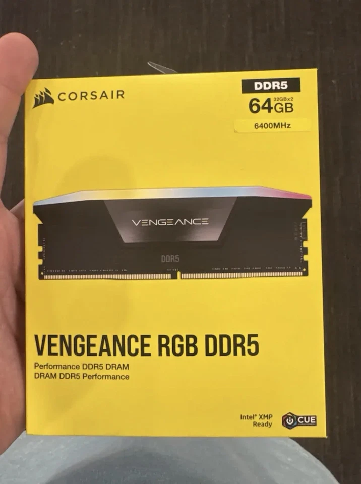 Corsair Vengeance RGB DDR5 64GB RAM 6400MHz CL32 Memory Black Sealed New Box - Image 1 of 1