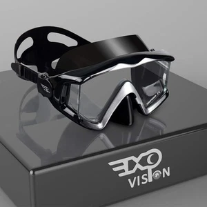 Adult Pano 3 Window Scuba Diving Mask, Tempered Glass Snorkel Mask Anti-Fog S... - Picture 1 of 9
