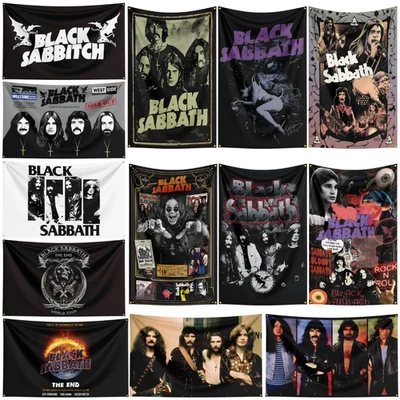 Black Sabbath Metal Rock Band Flag Banner Wall Tapestry Poster + Brass Grommets - Image 1 of 4