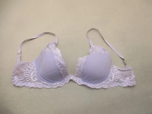 32C Natori Womens Purple Lace Lined Underwired Back Closure Demi Bra 10R - Picture 1 of 8