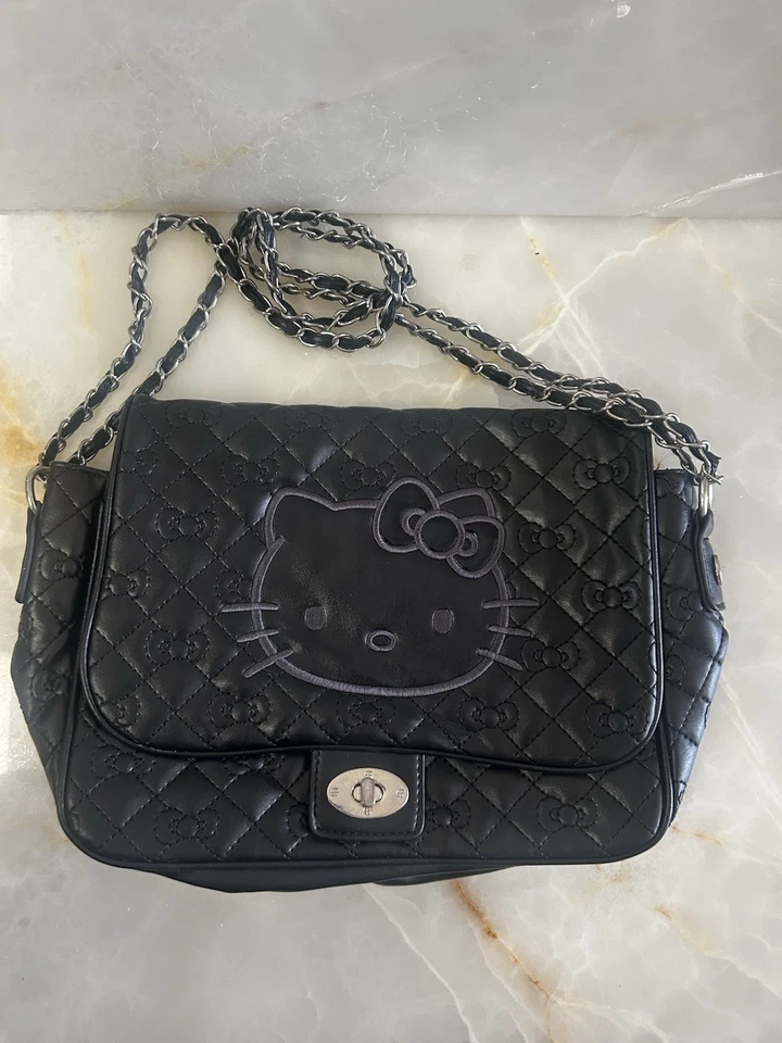 Bolso de Mano Loungefly Sanrio Hello Kitty Cuero Simulado Negro Cartera Foto 1 de 4