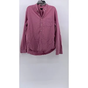 J. Camisa Oxford CREW Para Hombre Roja Texturizada Ajustada Manga Larga Abotonada Talla XL - Imagen 1 de 12