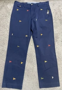 Polo Ralph Lauren gerade Stretch Passform bestickt Chino Hose Flaggen Herren 34x30 - Bild 1 von 6