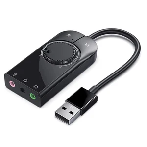 Carte Son Interface Audio USB Microphone Externe 3,5mm Adaptateur Audio Sound7119 - Photo 1/6