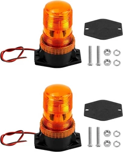 QWORK Amber Led Strobe Lights, Warning Emergency Flashing 2 Pack, Orange  - Picture 1 of 8