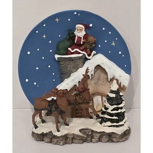 A Christmas Remembered Santa In Chimney Plate and Stand - Picture 1 of 4