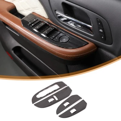 Carbon Fiber Look Window Lift Switch Button Trim For Cadillac Escalade 2007-2014 - Image 1 of 4