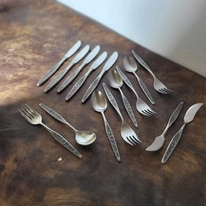 15 Stck. Vintage Interpur Jardinera Gänseblümchen Edelstahl Besteck Set Japan Gabel Messer Löffel - Bild 1 von 12
