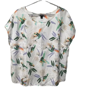 Patagonia Parrot Bird Tropical Print Hawaiian Short Sleeve Top Medium - Picture 1 of 5