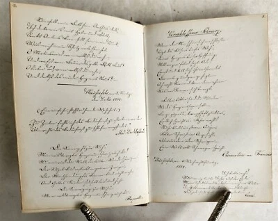 1880s ALBUM AMICORUM - MANUSCRIPT BOOK in GERMAN POETRY antique 166 pages - Image 1 of 4