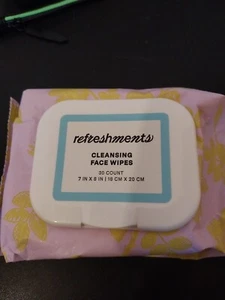New Sealed Refreshments Cleansing Face Wipes • 30 Count 7 in x 8 in - Picture 1 of 4