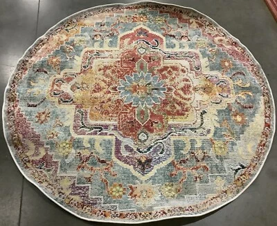 Alfombra redonda con defecto NARANJA/VERDE AZULADO 5' X 5', precio reducido 1172669262 CRS501K-5R Foto 1 de 3