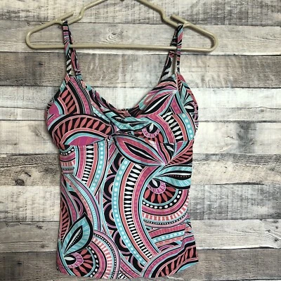 Traje de baño Tankini Croft & Barrow estampado torcido delantero para mujer 8 Foto 1 de 4