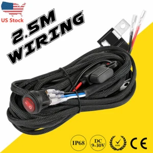 1X Wiring Harness Kit 12V 40A Fuse Relay ON/OFF Rock Switch For LED Light Bar US - Picture 1 of 9