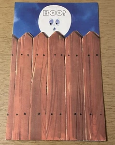 Nuevo de Colección Halloween Divertida Tarjeta de Felicitación Sangamon Gato Negro Boo Truco o Trato - Imagen 1 de 6