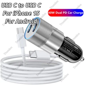 40W USB C Fast Car Charger PD Type C Cord Power Adapter For iPhone 15 16 Pro Max - Picture 1 of 16