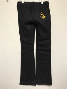 Baby Phat Jeans Size 5 Dark Blue Gold Bling Cat - Picture 1 of 11